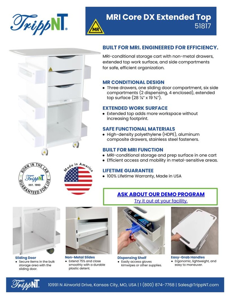 MRI Extra Wide Core Cart