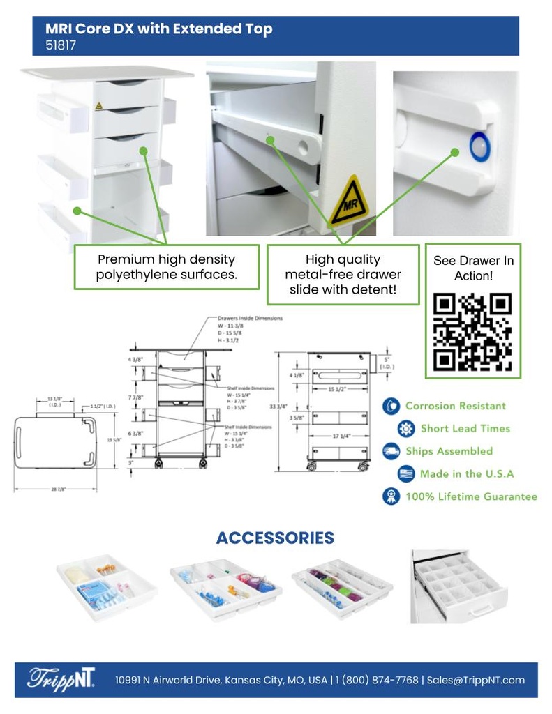 MRI Extra Wide Core Cart