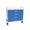 Extra Wide Compact Cart with Blue Drawers