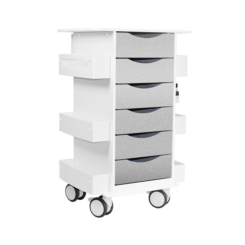 Core 6D Cart with Silver Metallic Drawers