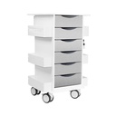 Core 6D Cart with Silver Metallic Drawers