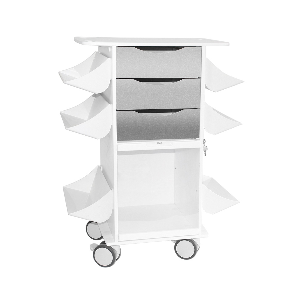 Core CL Cart with Metallic Silver Drawers