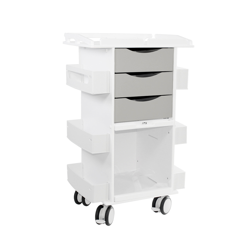 Core DX Gray Drawers, Clear Sliding Door & Railtop