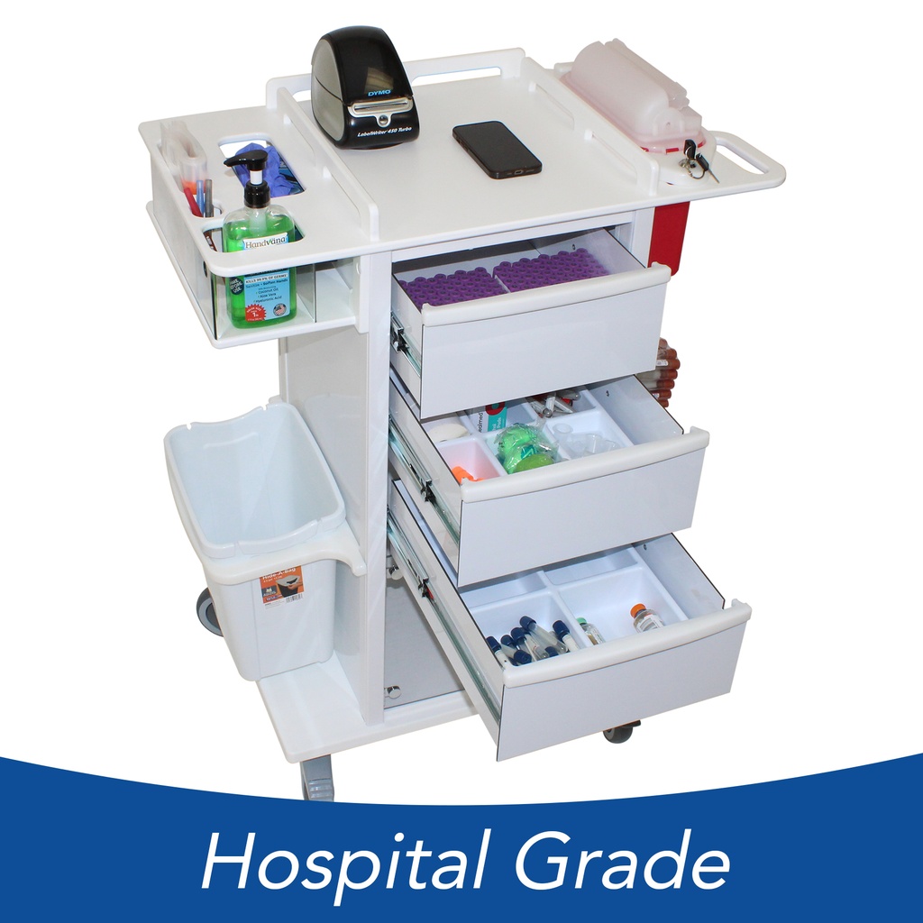 Hospital Grade Phlebotomy Pro Cart MINI - Lifetime Warranty