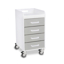 Compact 4 Drawer Locking Cart, Dolphin Gray