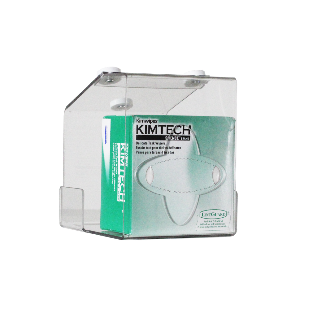 Undermount Two-Bin Small Clear Kimwipe Dispenser, Magnet Mount