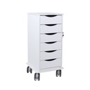 Core SP 6 Drawer Cart with White Drawers