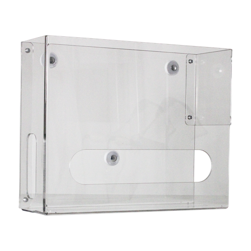 [54025] Vertical Two-Bin Large Clear Kimwipe Dispenser, Magnet Mount