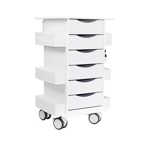 [53463] Core 6D Cart with White Drawers